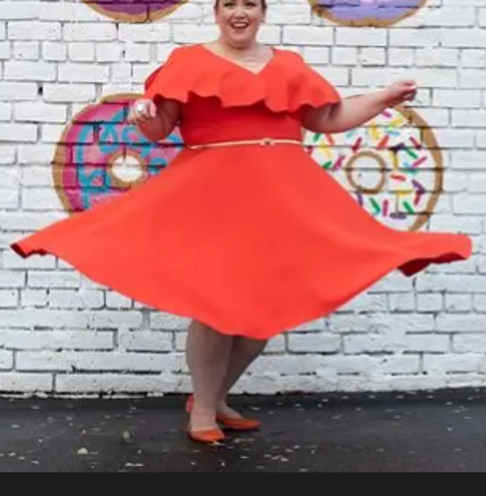 Jay Godfrey Orange Party Dress Size 18 Fit & Flare Party Wedding Romantic $437